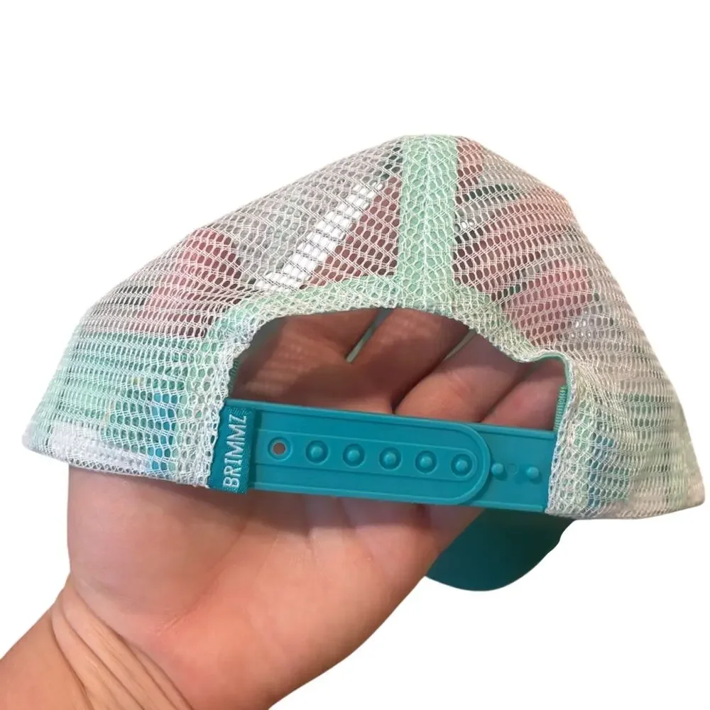 Brimmz Kids Trucker Hat SnapBack Cap Turquoise Blue Youth Small